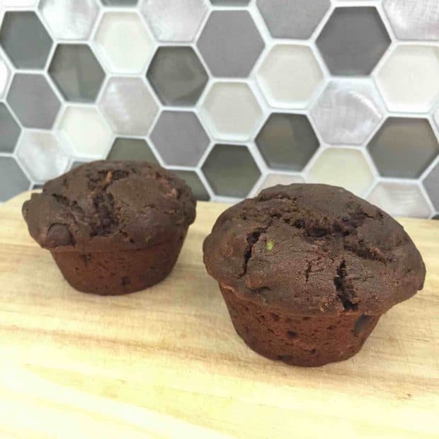 Double Chocolate Zucchini Muffins (Vegan) (With Vanilla Alternative)